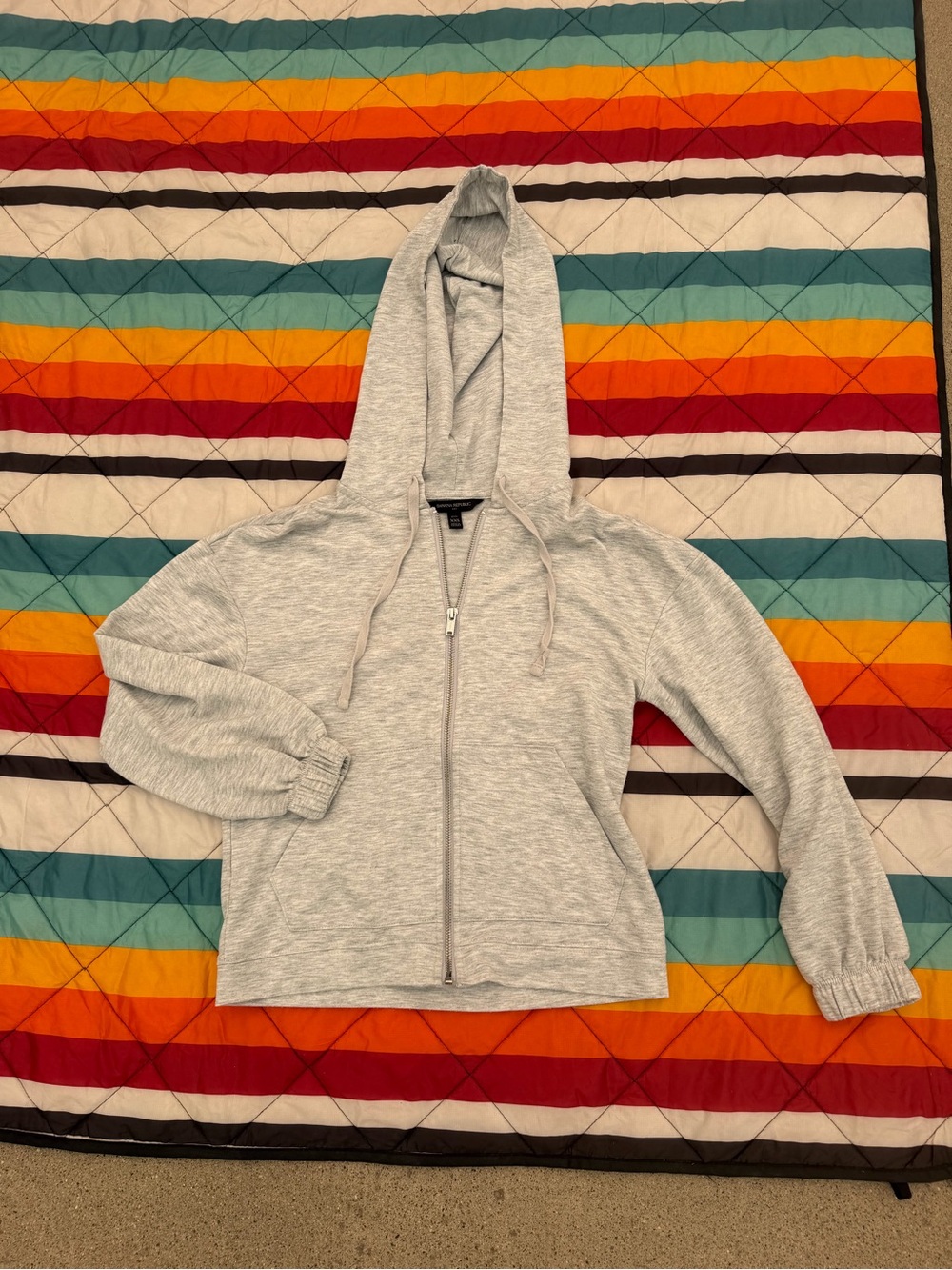 Banana Republic Light Gray Zip Hoodie